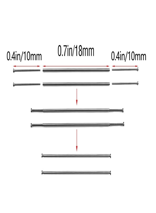 EarlyGlintsCX 1/64 Wheels Modified Hollow Shaft & Mushroom Nails 20 Sets - Suitable for 1/64 Diecast Cars DIY Tires - Each Set Includes 2 Hollow Shafts & 4 Mushroom Nails (0.70in/18mm) - Image 2